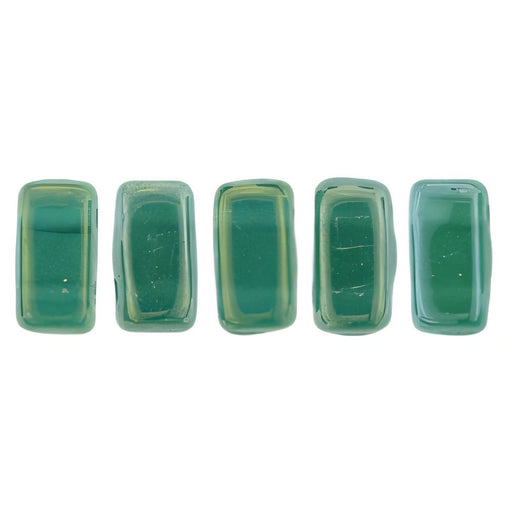 Czech CzechMates Bricks 6 x 3mm Luster Iris - Atlantis Green (50pcs)
