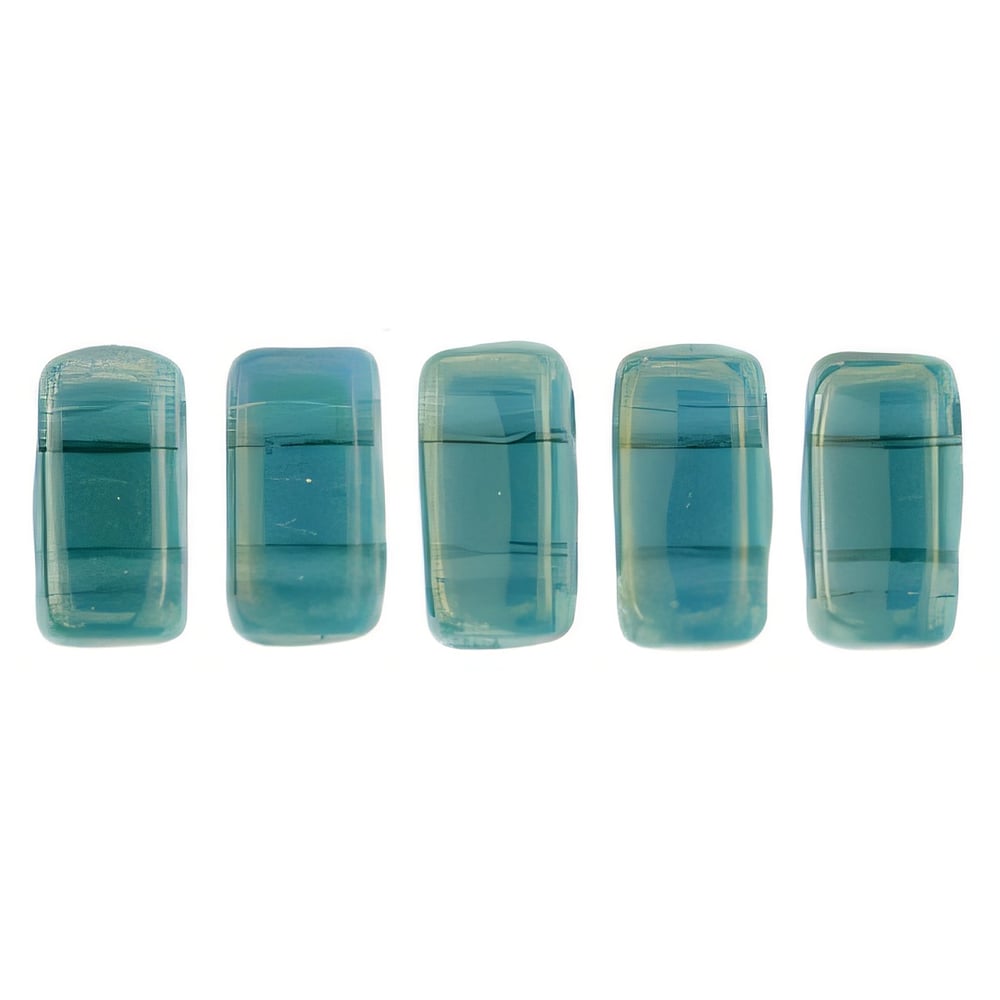 Czech CzechMates Bricks 6 x 3mm Luster Iris - Atlantis Blue (50pcs)