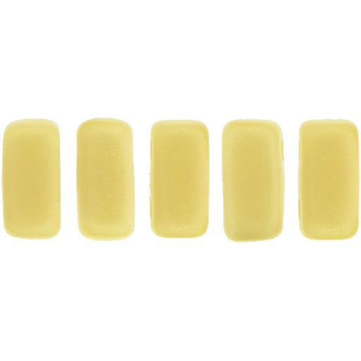 Czech CzechMates Bricks 6 x 3mm Sueded Gold Opaque Lt Beige (50pcs)