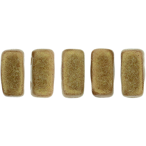 Czech CzechMates Bricks 6 x 3mm Sueded Gold Umber (50pcs)