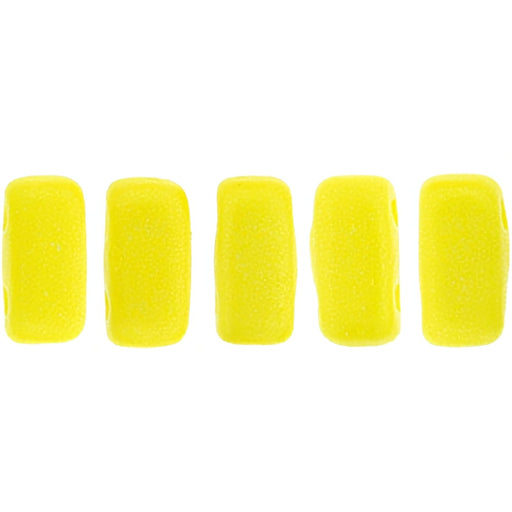 Czech CzechMates Bricks 6 x 3mm Sueded Gold Opaque Yellow (50pcs)