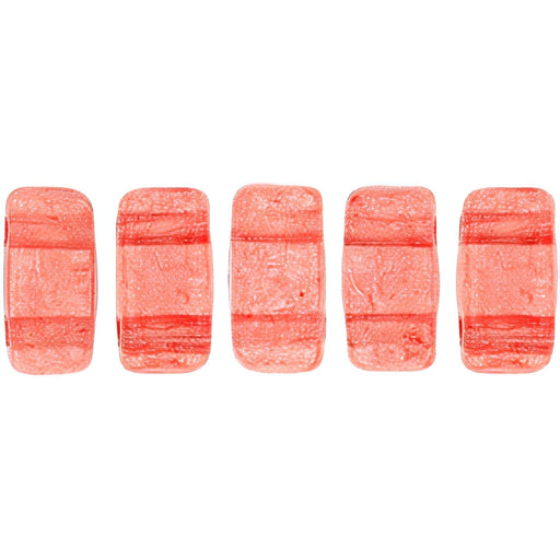 Czech CzechMates Bricks 6 x 3mm ColorTrends: Transparent Aurora Red (50pcs)