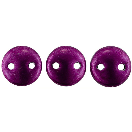 Czech CzechMates Lentil 6mm ColorTrends: Sueded Gold Fuchsia Red (50pcs)