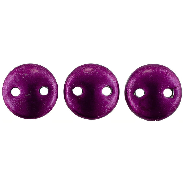 Czech CzechMates Lentil 6mm ColorTrends: Sueded Gold Fuchsia Red (50pcs)