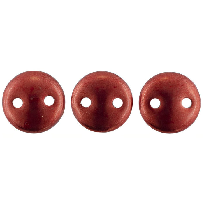 Czech CzechMates Lentil 6mm ColorTrends: Sueded Gold Samba Red (50pcs)