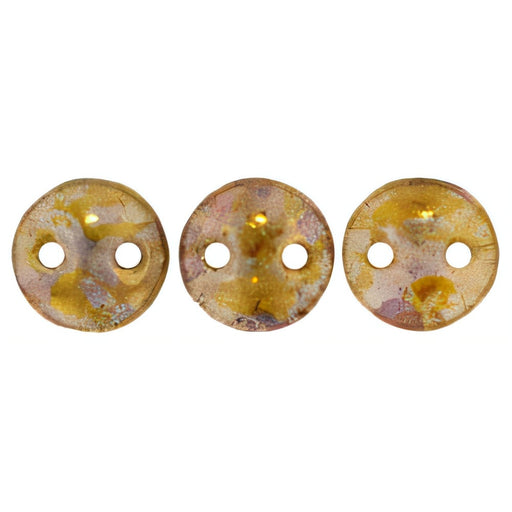 Czech CzechMates Lentil 6mm Luster - Transparent Gold/Smokey Topaz (50pcs)