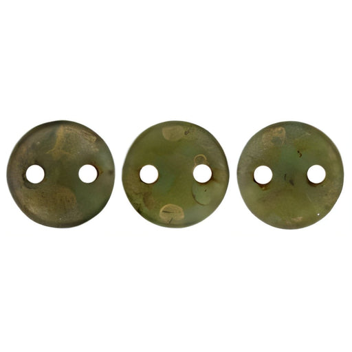 Czech CzechMates Lentil 6mm Milky Turquoise - Copper Picasso (50pcs)