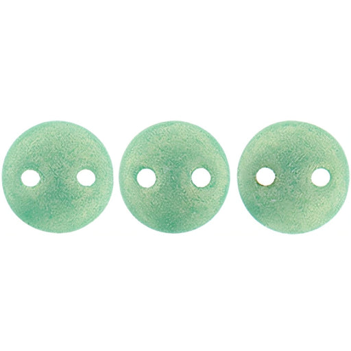 Czech CzechMates Lentil 6mm Sueded Gold Green Turquoise (50pcs)