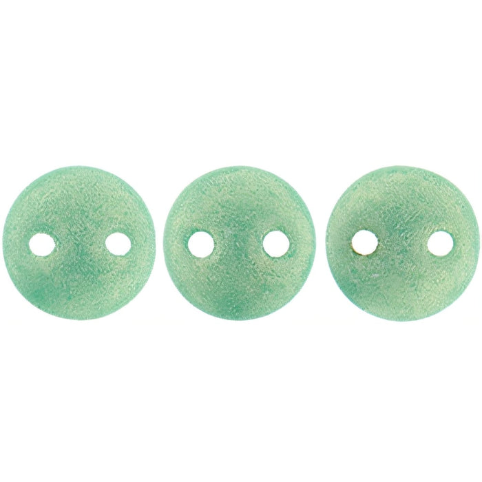 Czech CzechMates Lentil 6mm Sueded Gold Green Turquoise (50pcs)