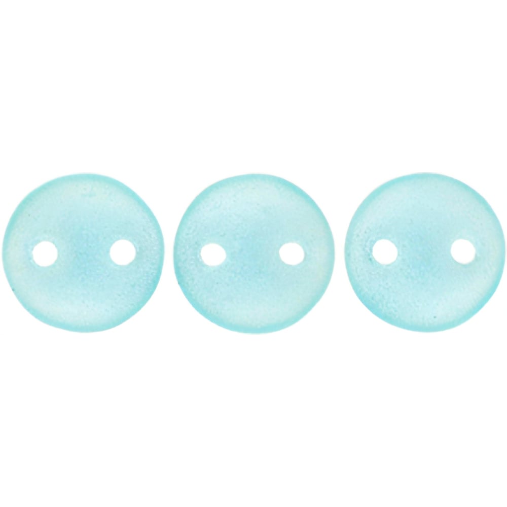 Czech CzechMates Lentil 6mm Sueded Gold Aquamarine (50pcs)