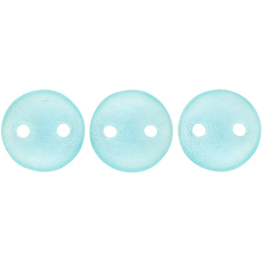 Czech CzechMates Lentil 6mm Sueded Gold Aquamarine (50pcs)