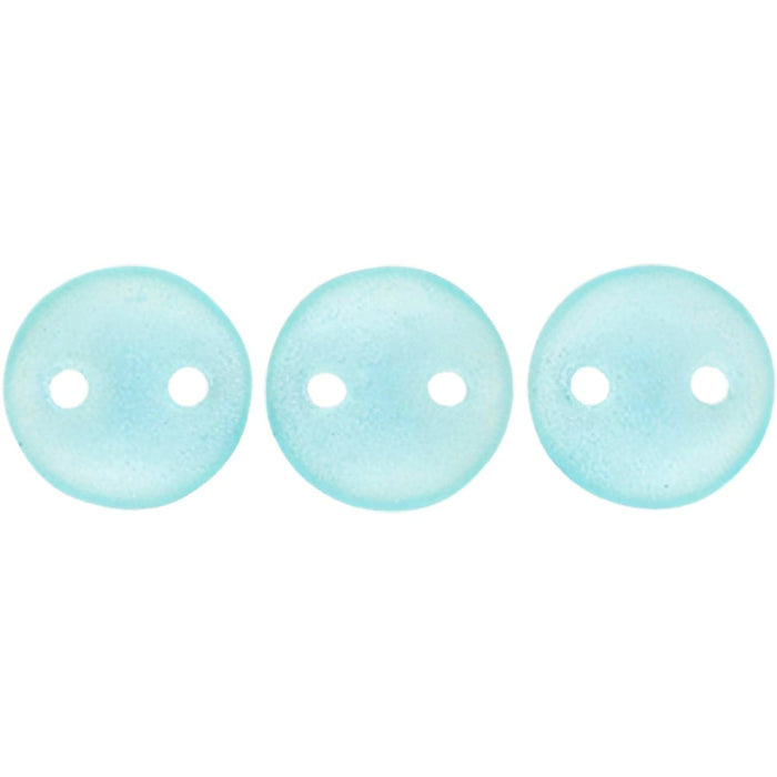 Czech CzechMates Lentil 6mm Sueded Gold Aquamarine (50pcs)