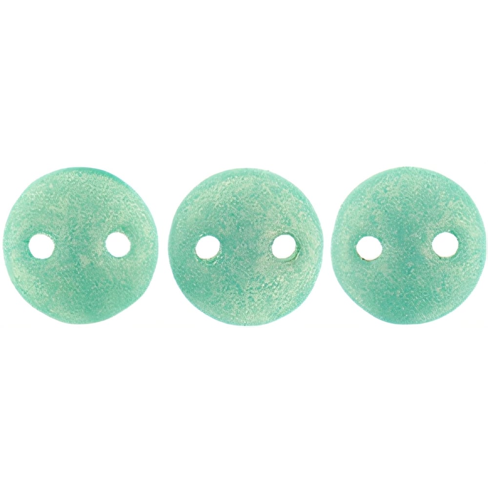 Czech CzechMates Lentil 6mm Sueded Gold Turquoise (50pcs)