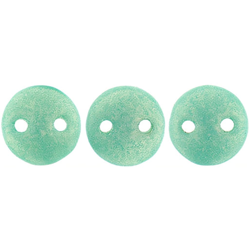 Czech CzechMates Lentil 6mm Sueded Gold Turquoise (50pcs)