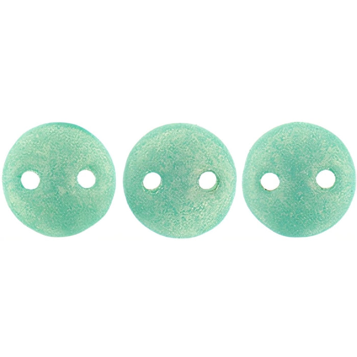 Czech CzechMates Lentil 6mm Sueded Gold Turquoise (50pcs)