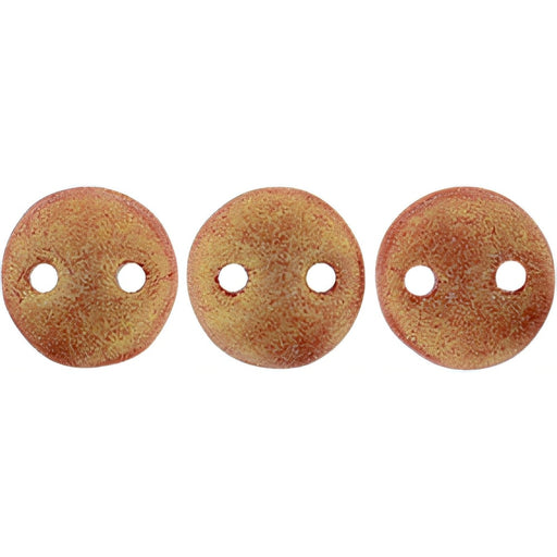 Czech CzechMates Lentil 6mm Sueded Gold Dk Opaque Red (50pcs)