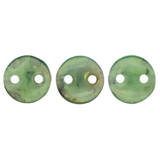 Czech CzechMates Lentil 6mm Pink/Topaz Luster - Milky Turquoise (50pcs)