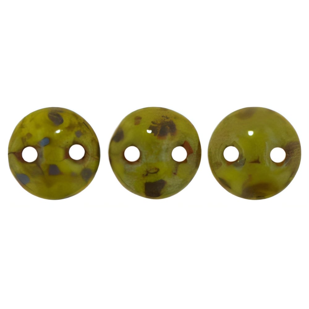 Czech CzechMates Lentil 6mm Opaque Olive - Picasso (50pcs)