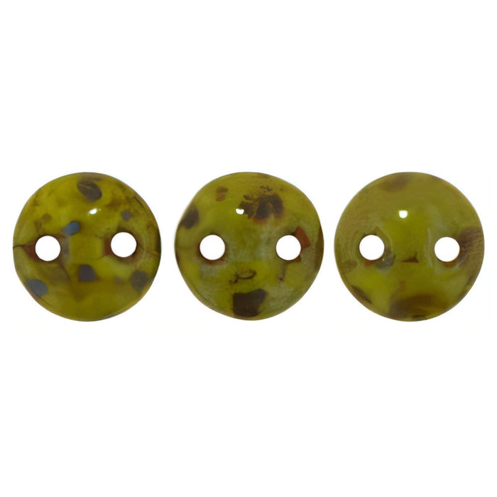 Czech CzechMates Lentil 6mm Opaque Olive - Picasso (50pcs)