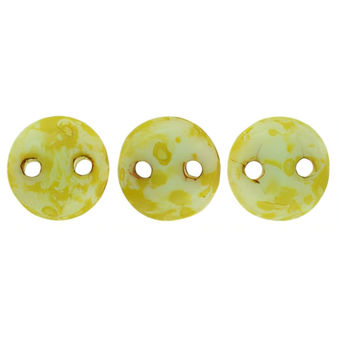 Czech CzechMates Lentil 6mm Opaque Pale Turquoise - Picasso (50pcs)