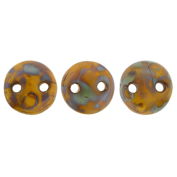 Czech CzechMates Lentil 6mm Sunflower Yellow - Picasso (50pcs)