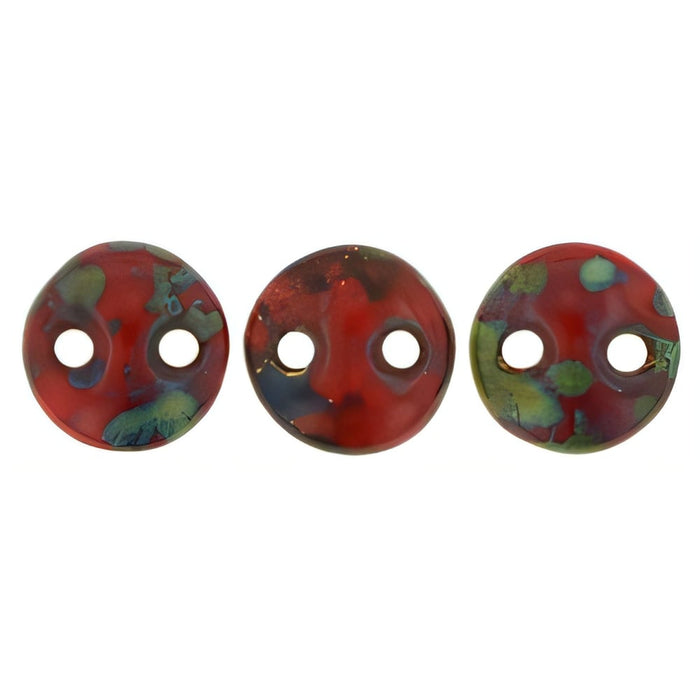 Czech CzechMates Lentil 6mm Opaque Red - Picasso (50pcs)