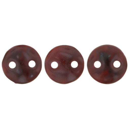 Czech CzechMates Lentil 6mm Opaque Red - Black Picasso (50pcs)