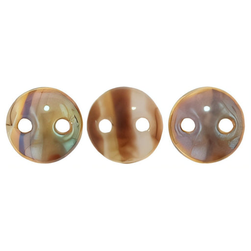 Czech CzechMates Lentil 6mm Opaque White/Tortoise - Celsian (50pcs)