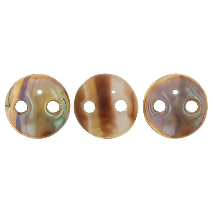 Czech CzechMates Lentil 6mm Opaque White/Tortoise - Celsian (50pcs)