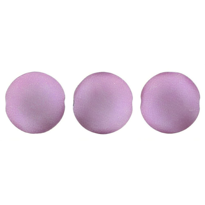 Czech Cushion Round 14mm ColorTrends: Satin Metallic Magenta