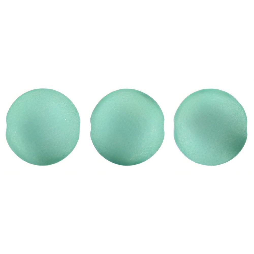 Czech Cushion Round 14mm ColorTrends: Satin Metallic Teal