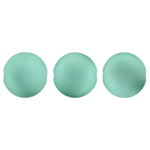 Czech Cushion Round 14mm ColorTrends: Satin Metallic Teal