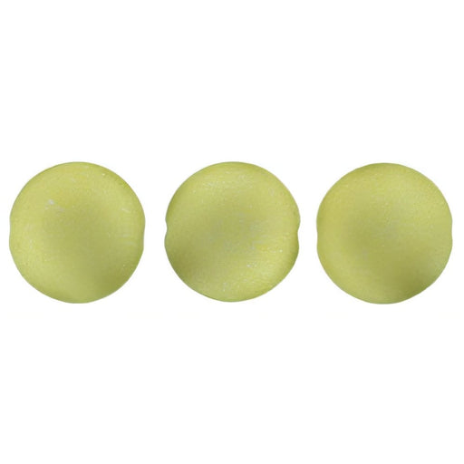 Czech Cushion Round 14mm ColorTrends: Satin Metallic Chartruese