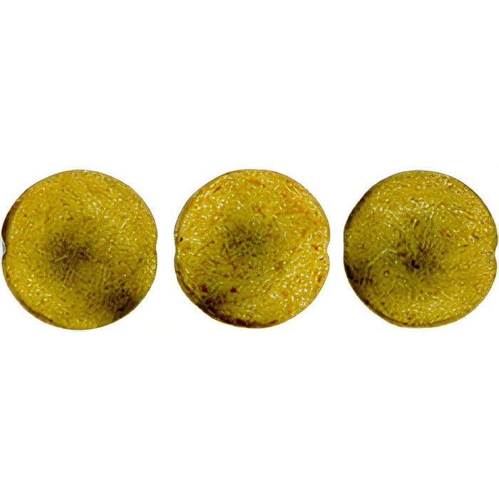 Czech Cushion Round 14mm ColorTrends: Saturated Metallic Spicy Mustard