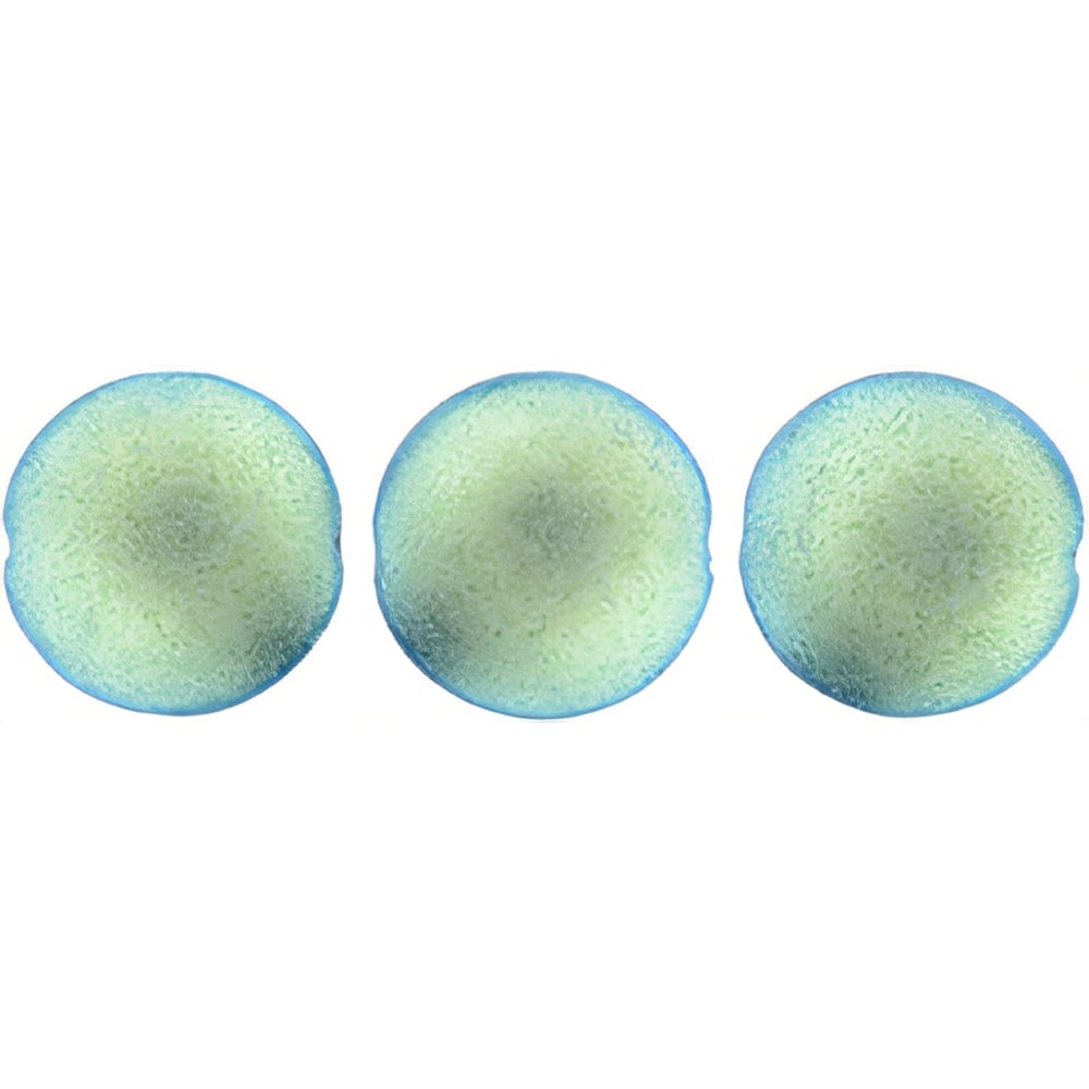 Czech Cushion Round 14mm Polychrome - Blue Aqua