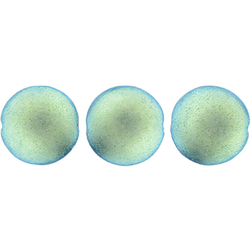 Czech Cushion Round 14mm Polychrome - Blue Aqua