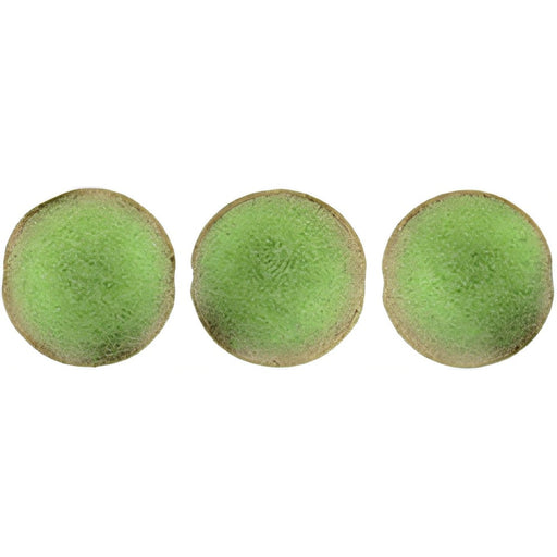 Czech Cushion Round 14mm Metallic Suede - Olive Mauve