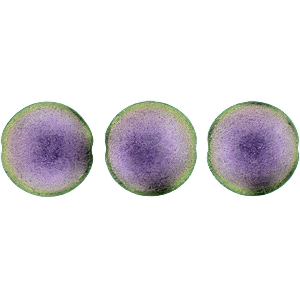 Czech Cushion Round 14mm Polychrome - Orchid Aqua