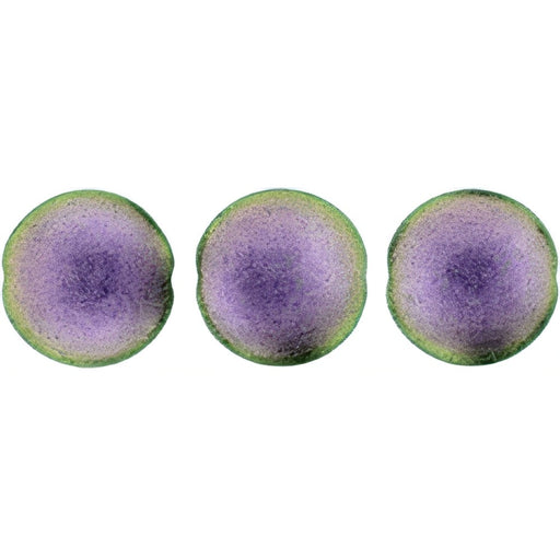 Czech Cushion Round 14mm Polychrome - Orchid Aqua