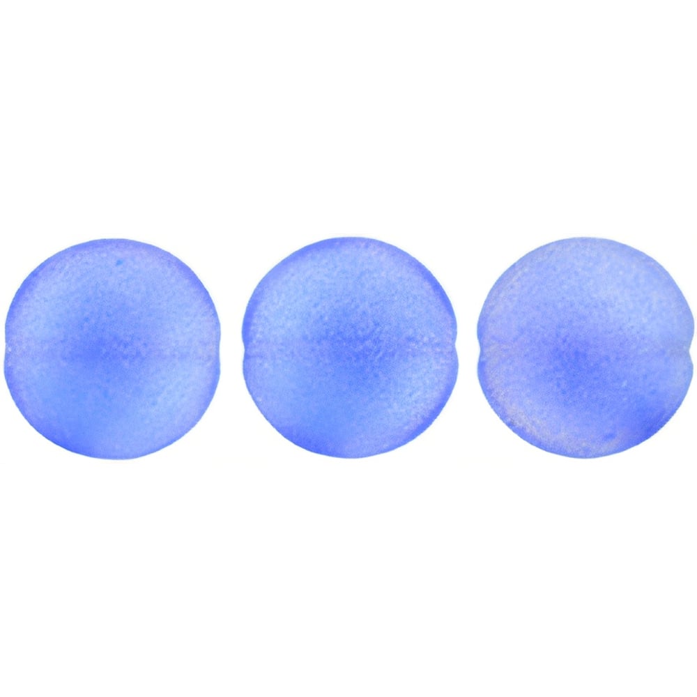 Czech Cushion Round 14mm Sueded Gold Sapphire