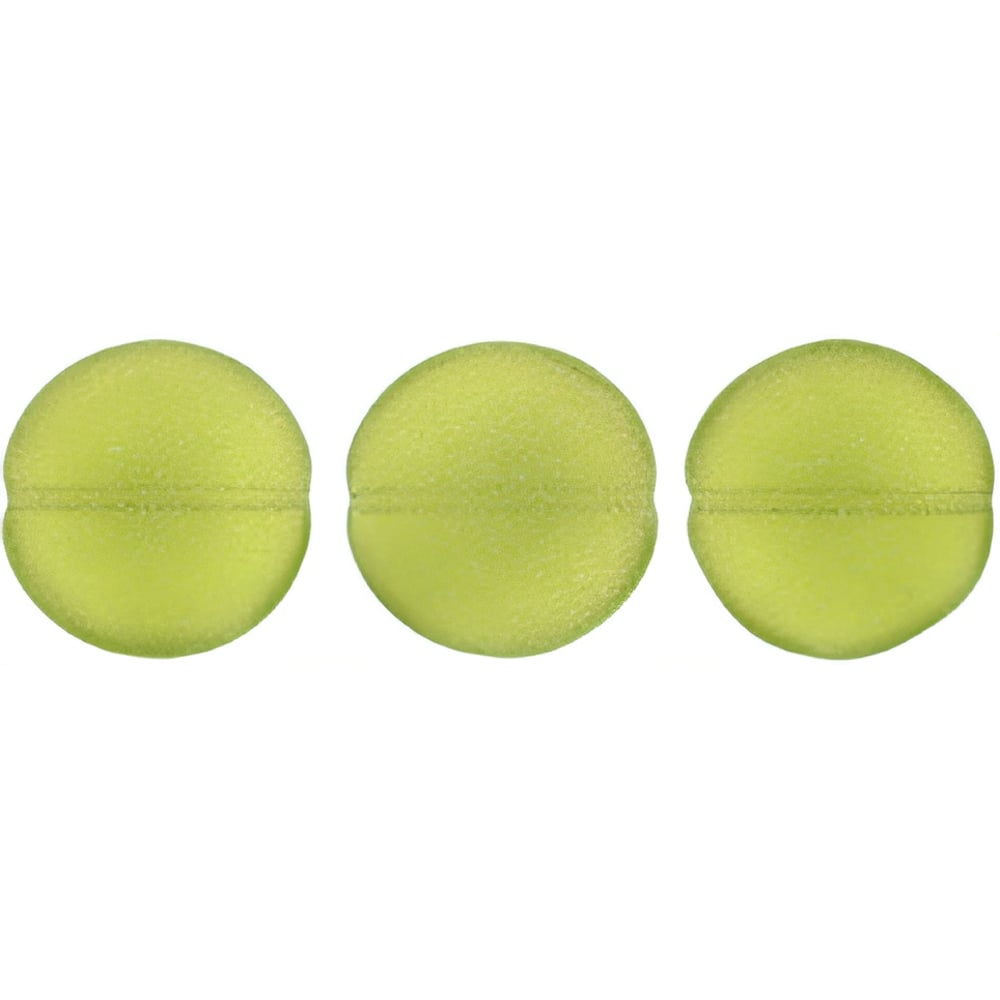Czech Cushion Round 14mm Sueded Gold Olivine