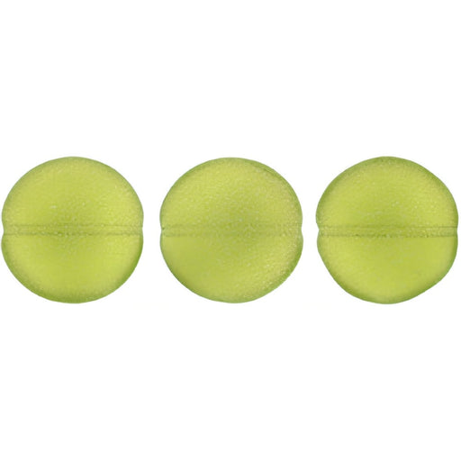 Czech Cushion Round 14mm Sueded Gold Olivine