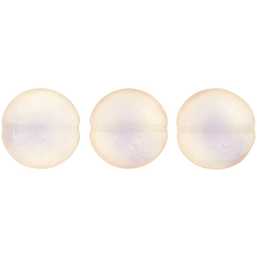Czech Cushion Round 14mm Sueded Gold Rosaline