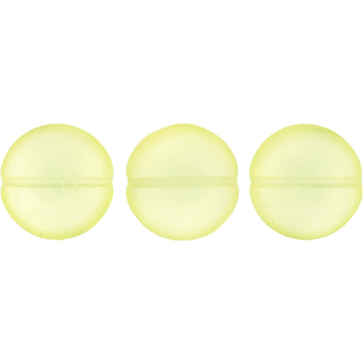 Czech Cushion Round 14mm Sueded Gold Jonquil