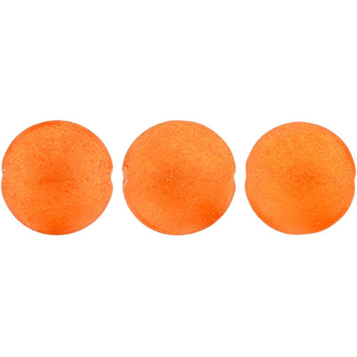 Czech Cushion Round 14mm Sueded Gold Hyacinth