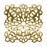 22mm Brass Filigree, Wavy Square