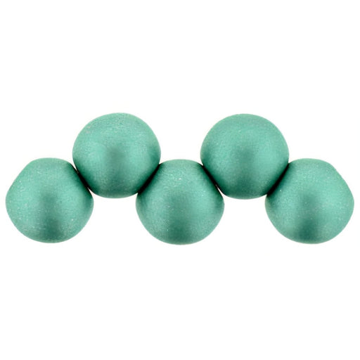 Czech Top Hole Round 6mm ColorTrends: Satin Metallic Teal (25pcs)