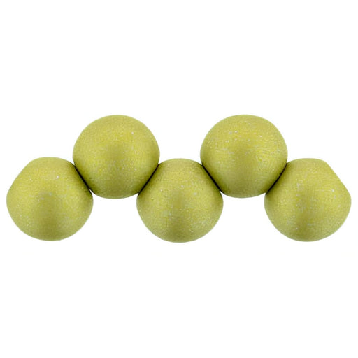 Czech Top Hole Round 6mm ColorTrends: Satin Metallic Chartruese (25pcs)