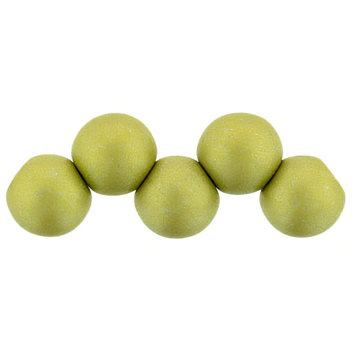 Czech Top Hole Round 6mm ColorTrends: Satin Metallic Chartruese (25pcs)