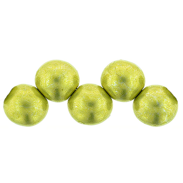 Czech Top Hole Round 6mm ColorTrends: Saturated Metallic Primrose Yellow (25pcs)